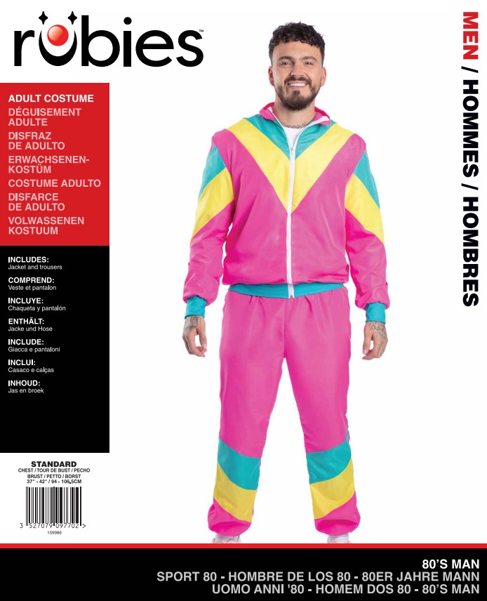 rubies-sport-80-80er-kost-m-herren-l-jogginganzug-neon image 5