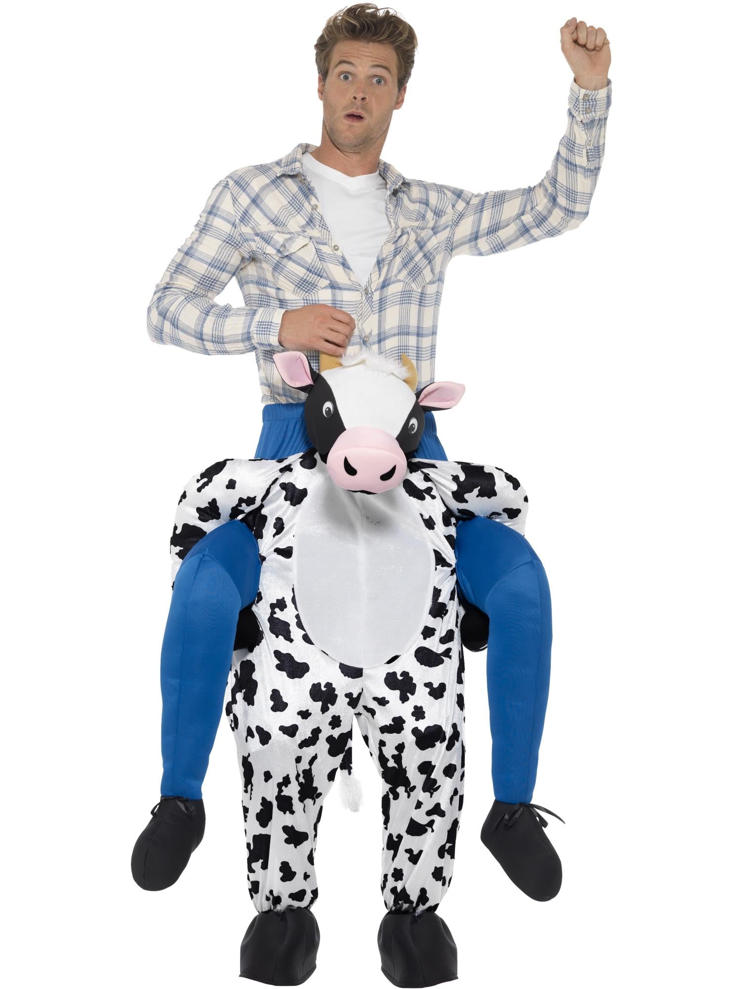 smiffys-fever-piggyback-kuh-kost-m-einteiler-schwarz-wei image 1