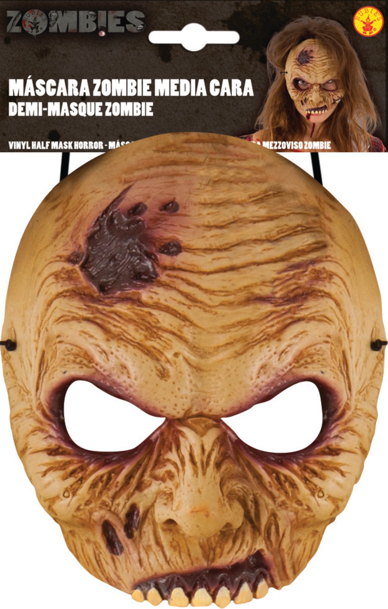 rubies-zombie-halbmaske-erwachsene-latex-hautfarben image 2