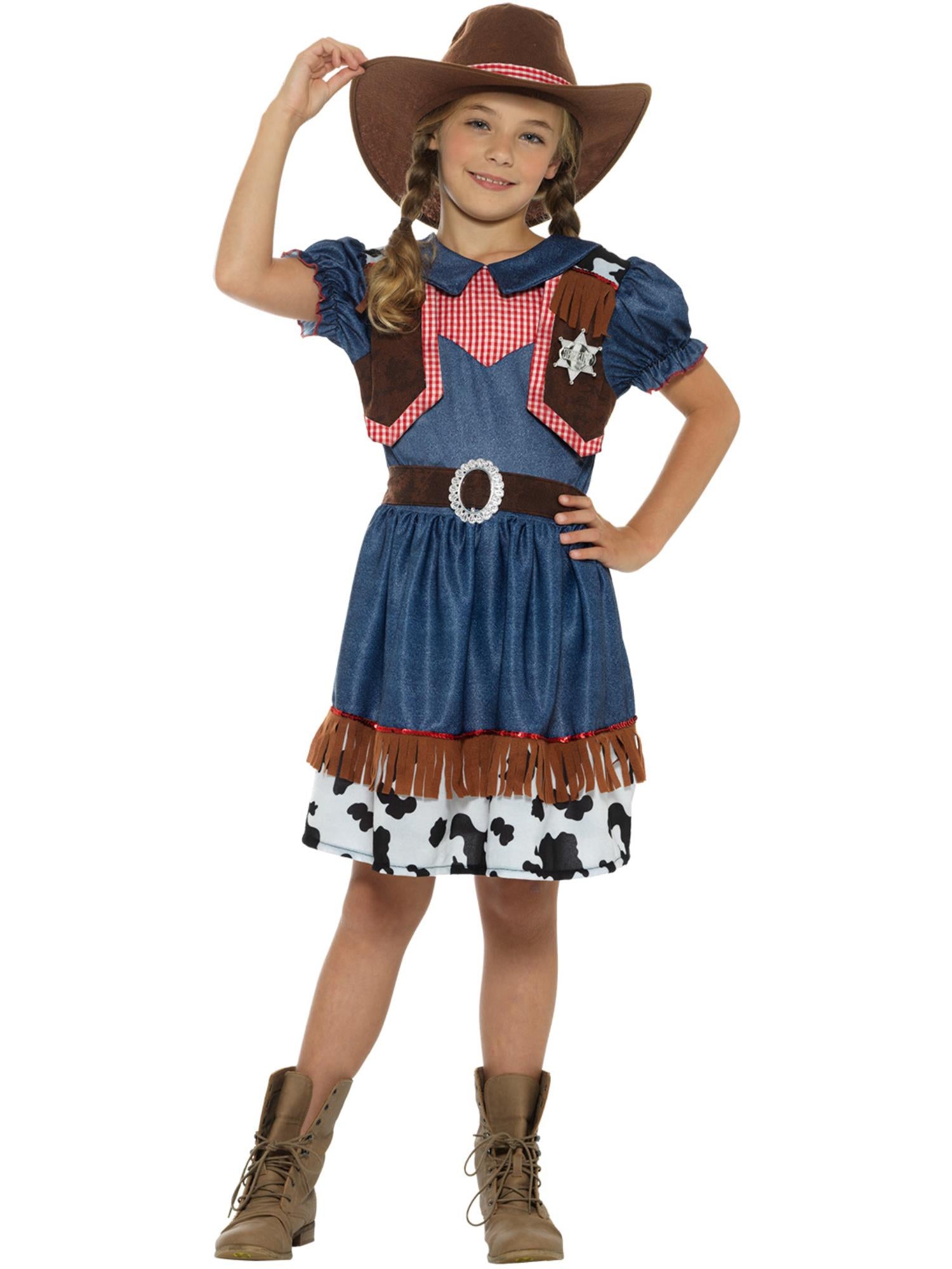 smiffys-fever-texan-cowgirl-kost-m-blau-mit-hut-kinder image 4