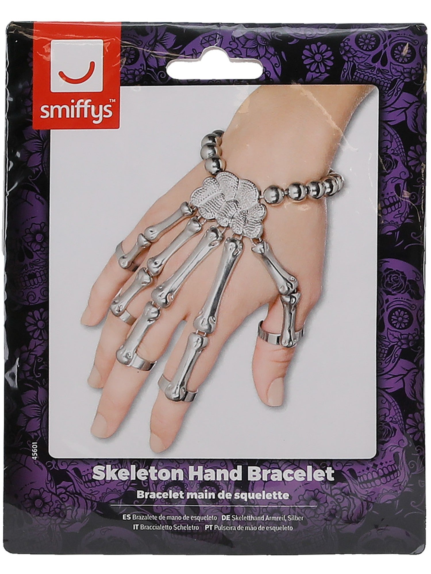smiffys-fever-skelett-hand-armband-silber-halloween image 3