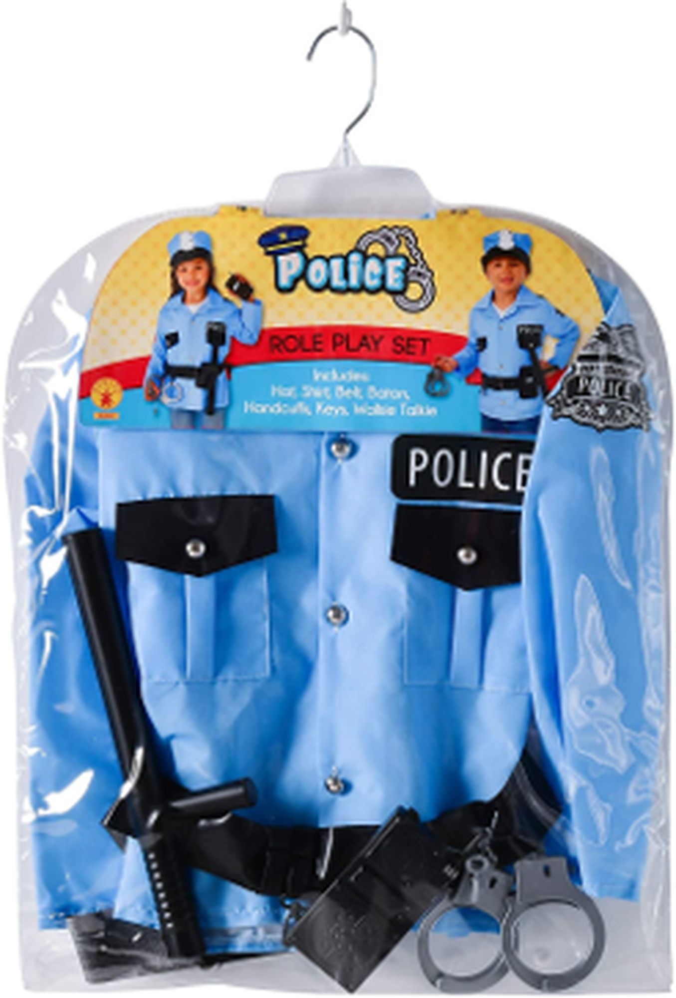 rubies-polizei-role-play-kost-m-kinder-blau-mit-hut-handschellen-105-137-cm image 3