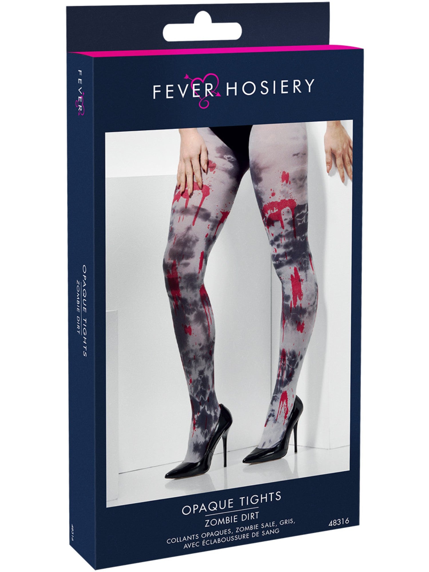 smiffys-fever-zombie-dirt-strumpfhose-grau-blut image 2