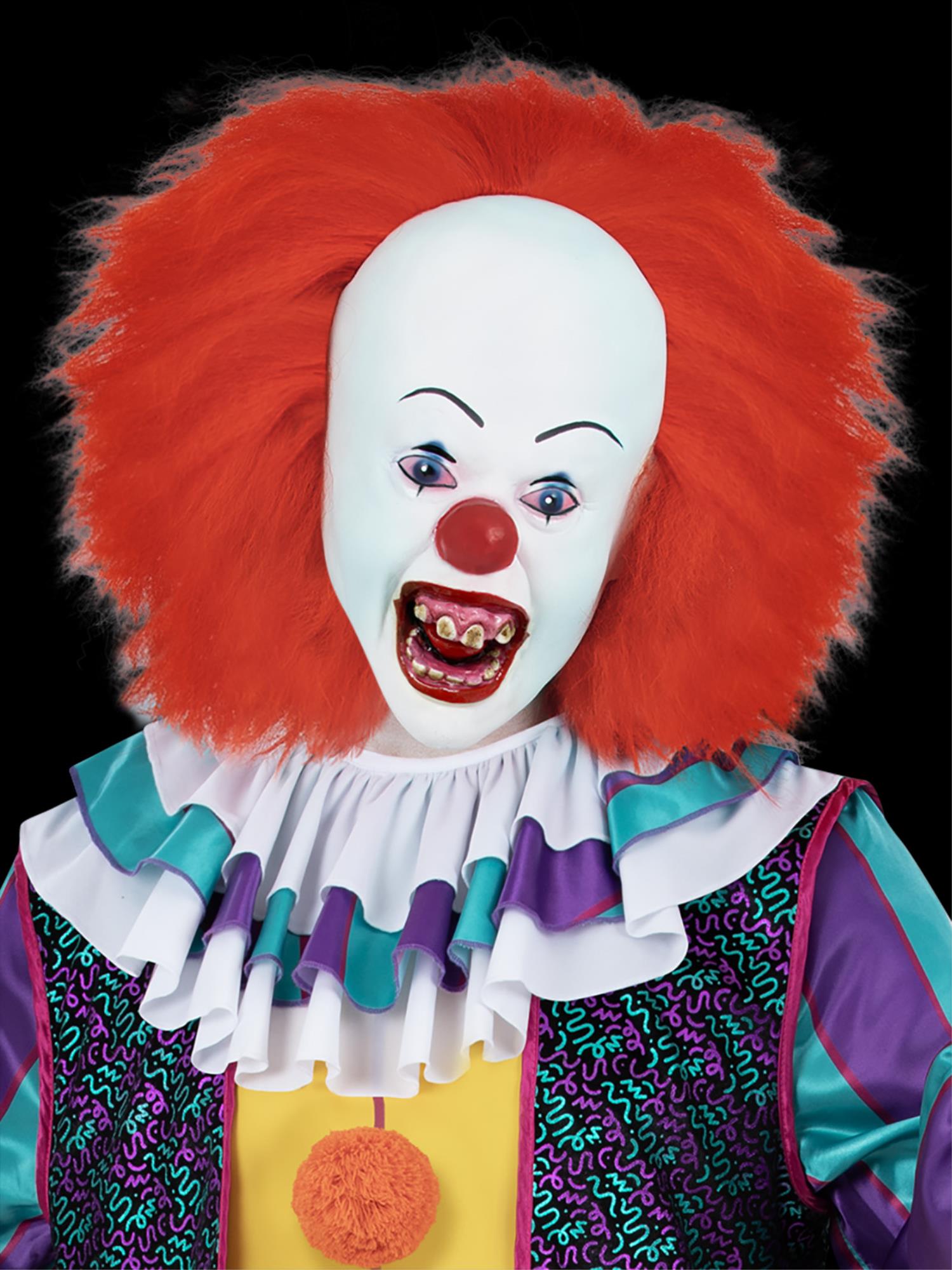 smiffys-fever-it-classic-1990-pennywise-maske-latex-mit-haaren image 2