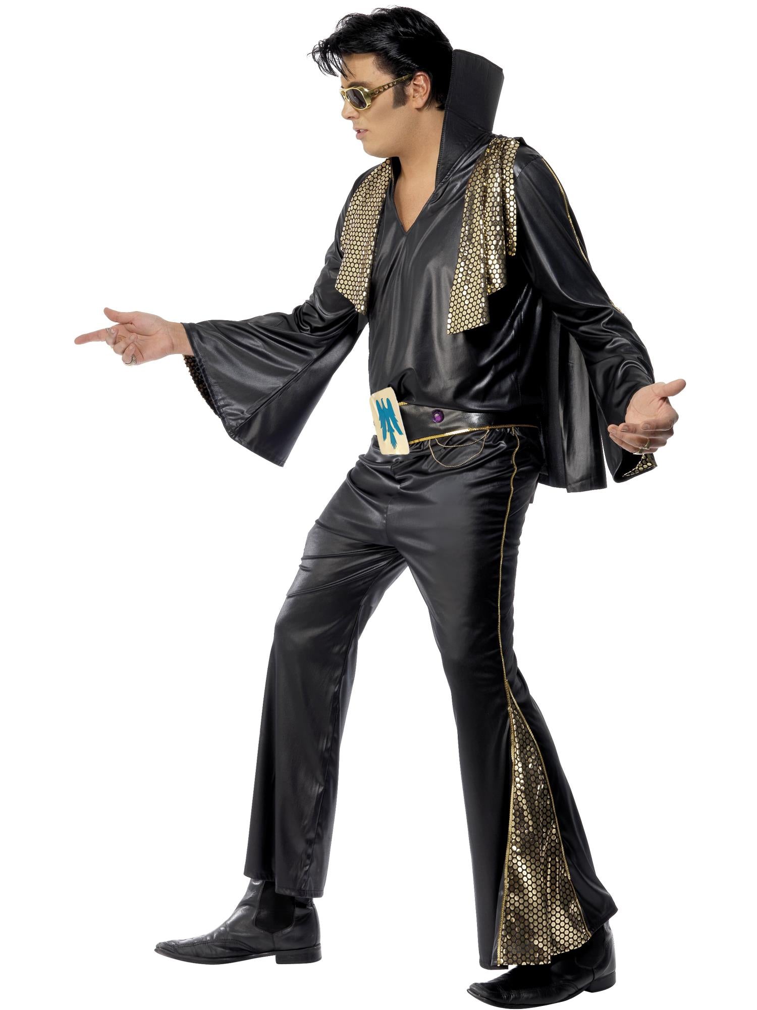smiffys-fever-elvis-kost-m-herren-schwarz-gold-gr-m image 3