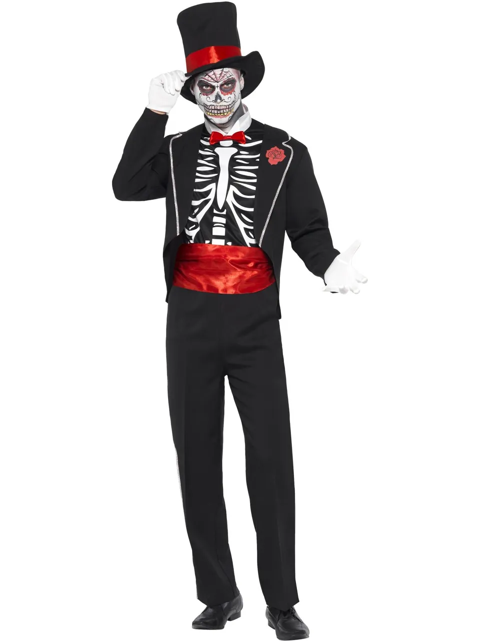 smiffys-fever-day-of-the-dead-kost-m-herren-m-schwarz-38-40 image 1