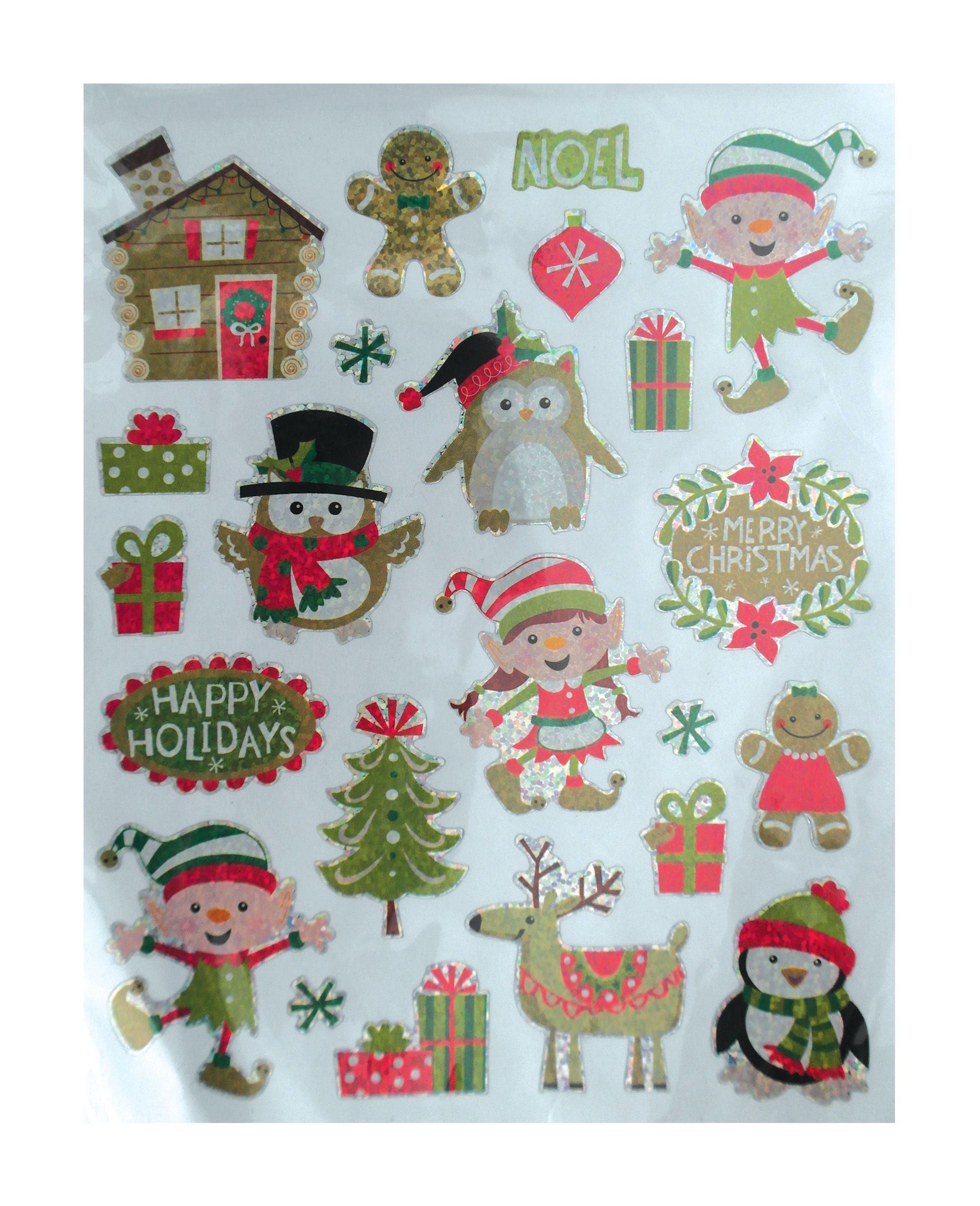 rubies-weihnachtssticker-gr-n-glitzer-bogen-weihnachten image 1