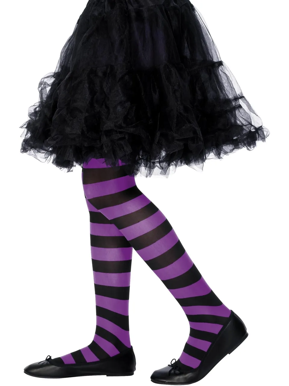smiffys-fever-tights-lila-schwarz-6-12-strumpfhose image 1