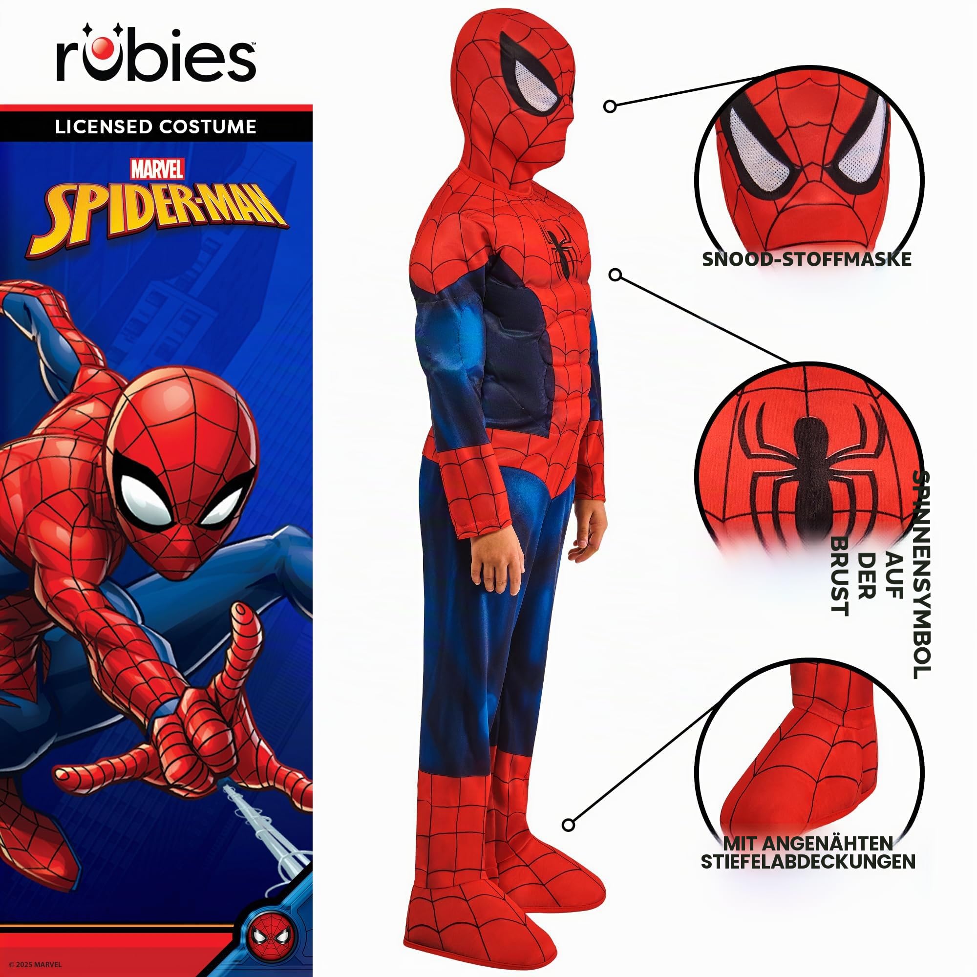 rubie-s-deluxe-spider-man-kost-m-kinder-7-8-jahre-muskeln image 3
