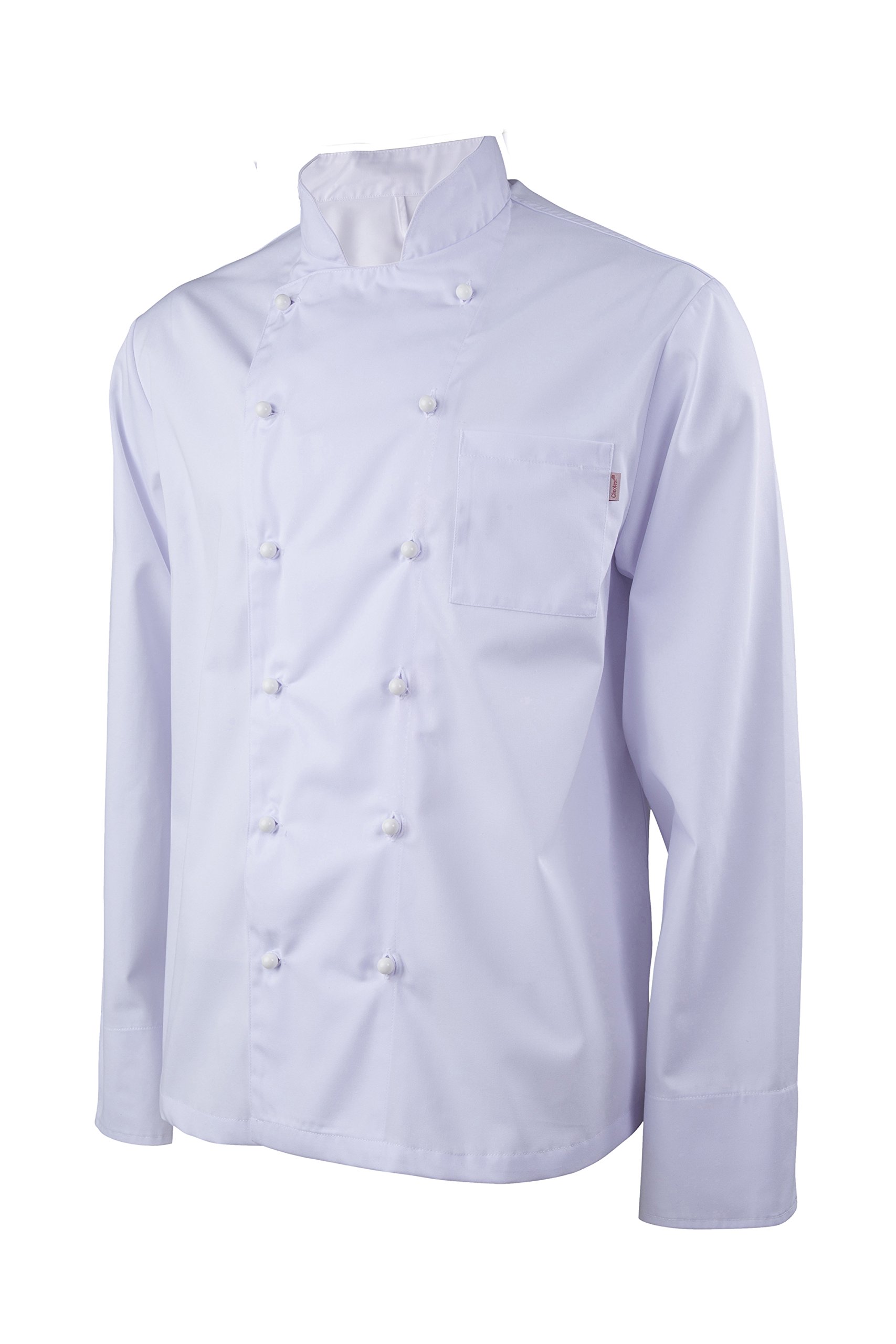 clinotest-personal-kochjacke-langarm-wei-mit-paspeln image 1