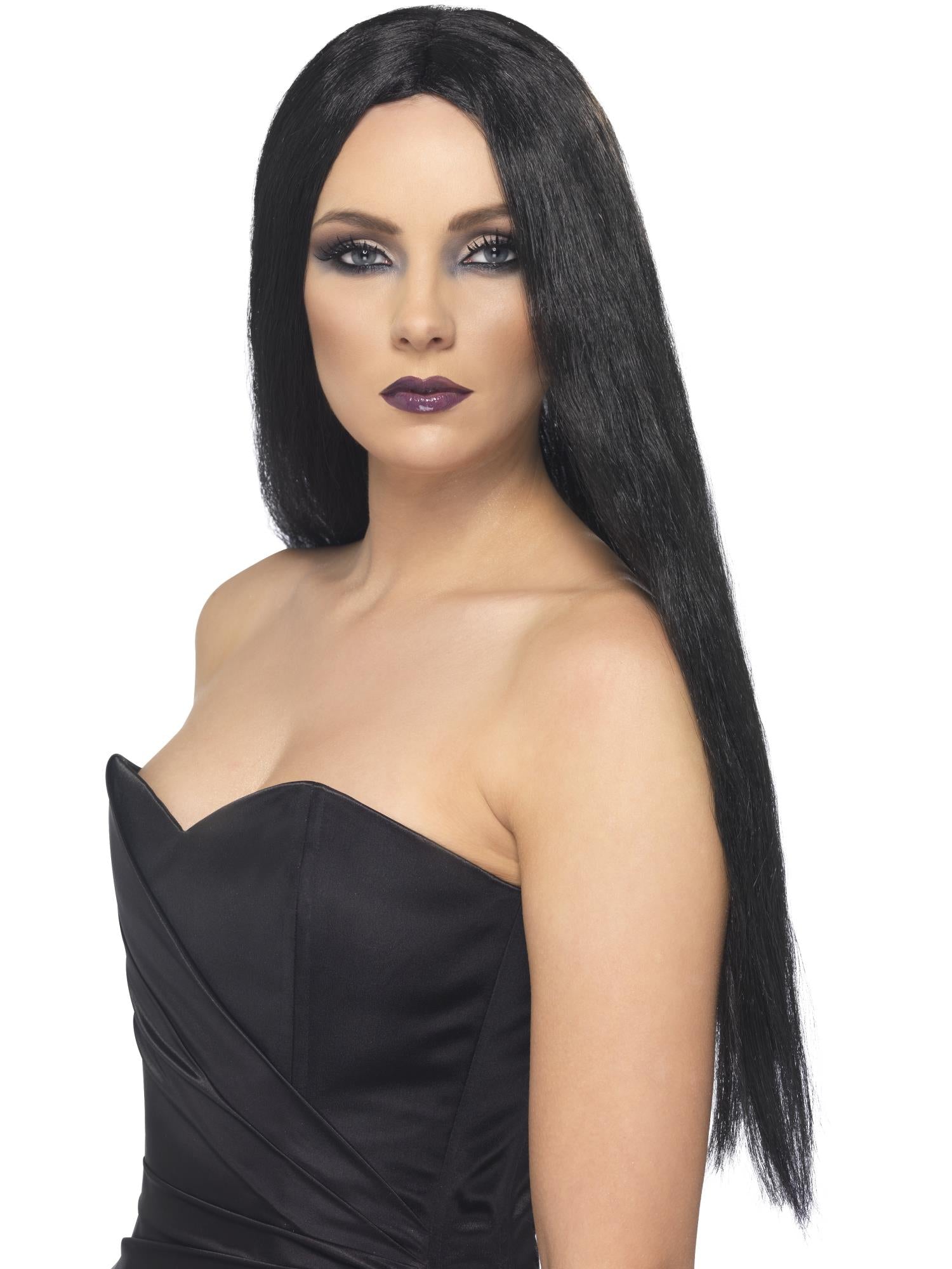 smiffys-fever-hexen-per-cke-lang-schwarz-damen-halloween image 1