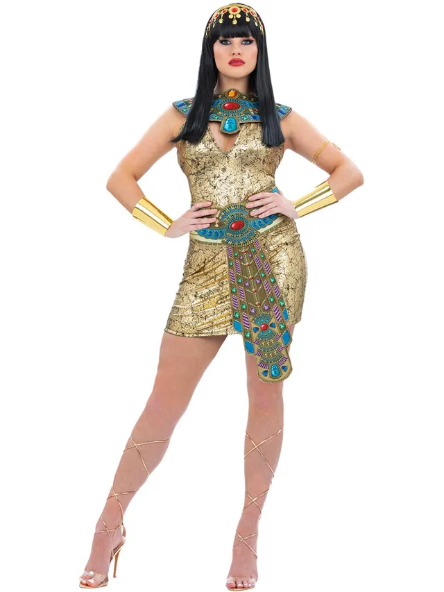 smiffys-fever-gypterin-kost-m-gold-kleid-mit-g-rtel image 1