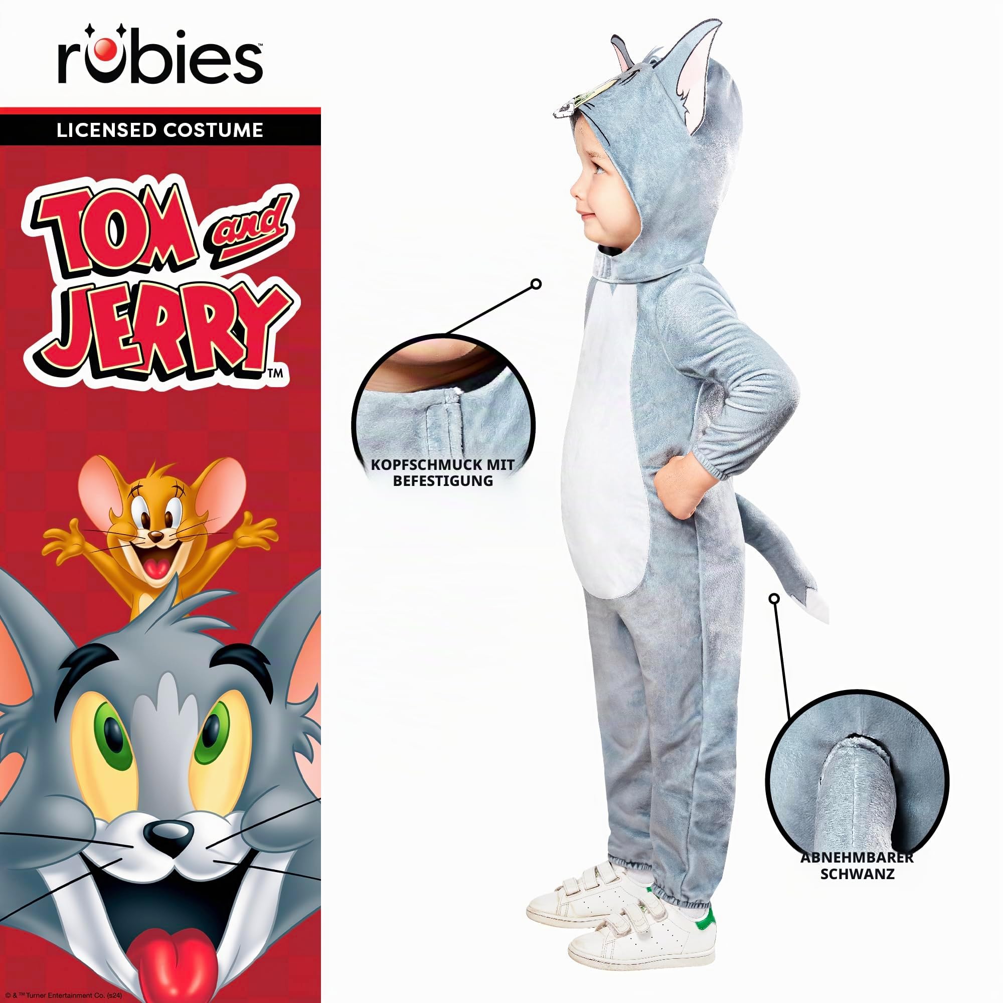 rubie-s-deluxe-tom-jerry-tom-cat-kost-m-kleinkind-4-jahre-grau image 3