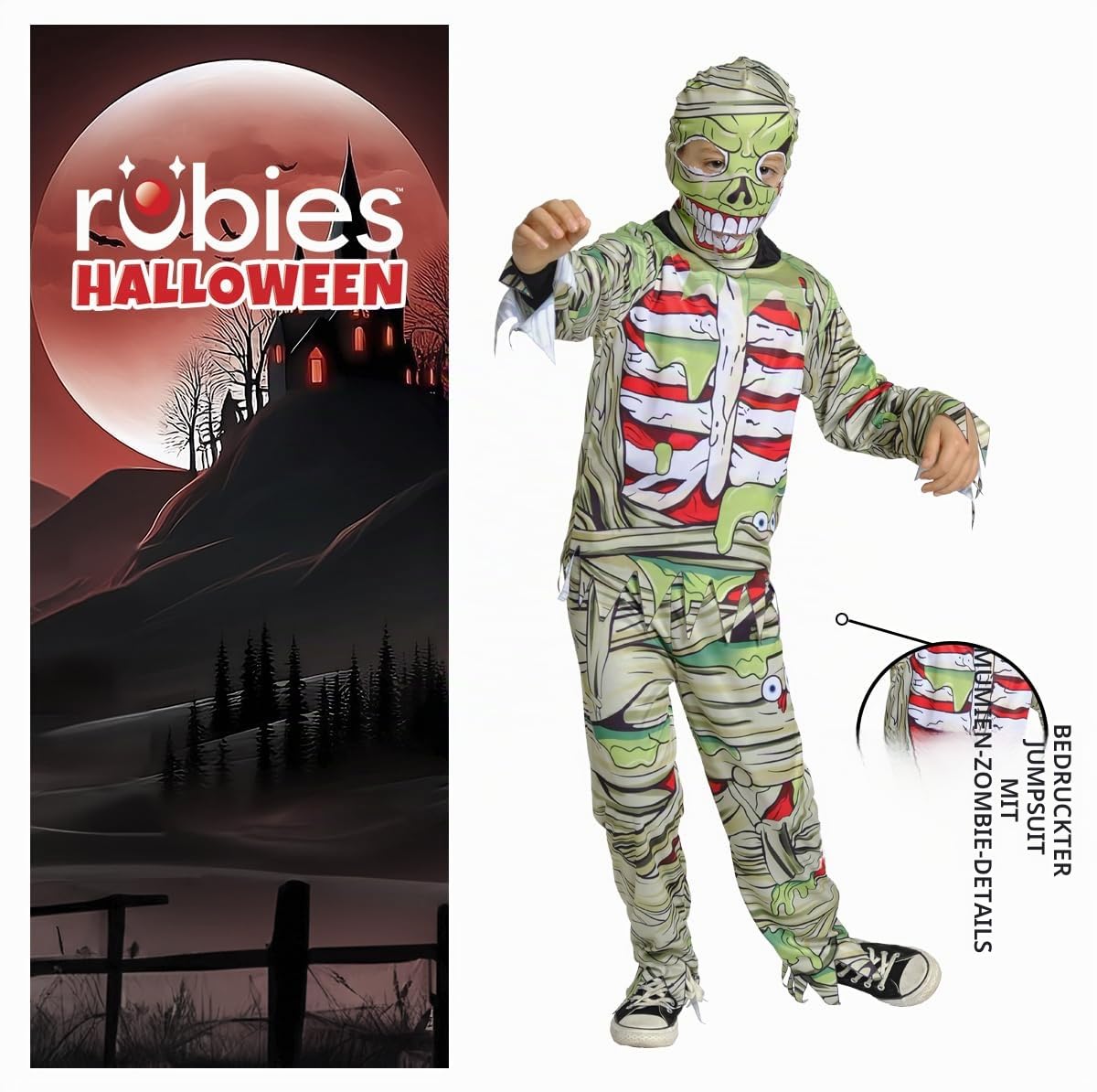 rubie-s-deluxe-zombie-mumienkost-m-kinder-jumpsuit image 3