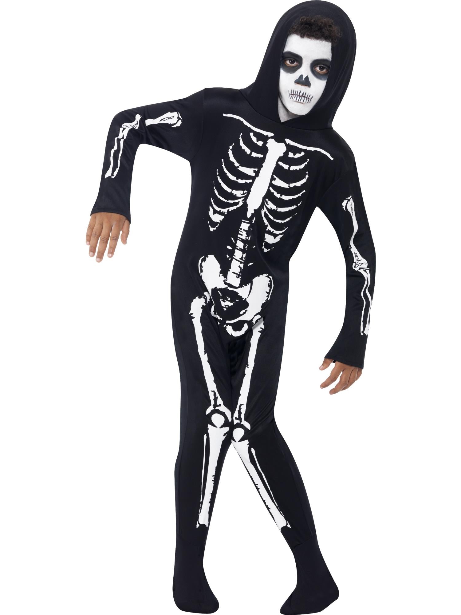 smiffys-fever-skeleton-kinder-kost-m-schwarz-overall-4-12-jahre image 1
