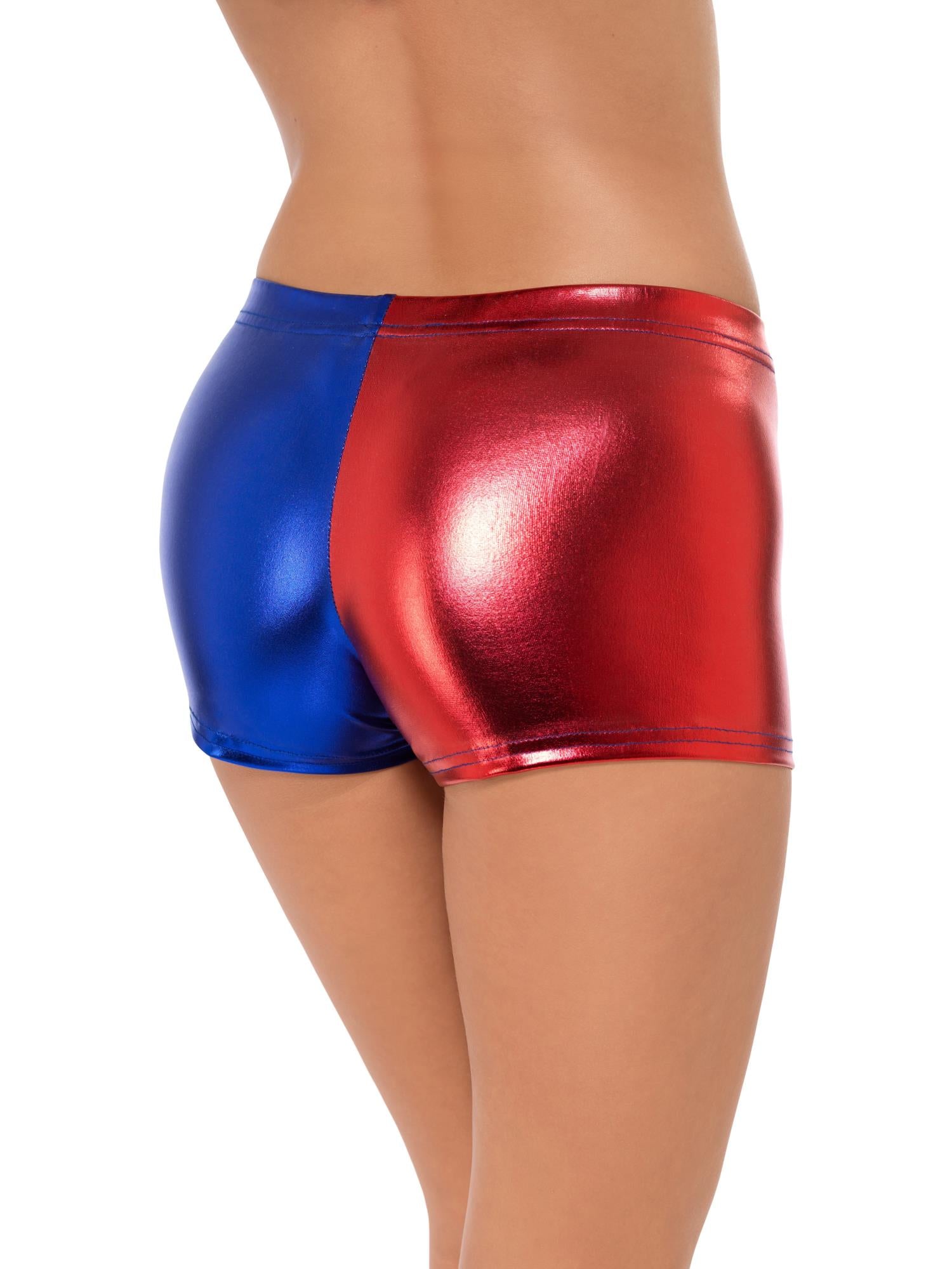 smiffys-fever-miss-jester-shorts-rot-blau-metallic-damen image 2