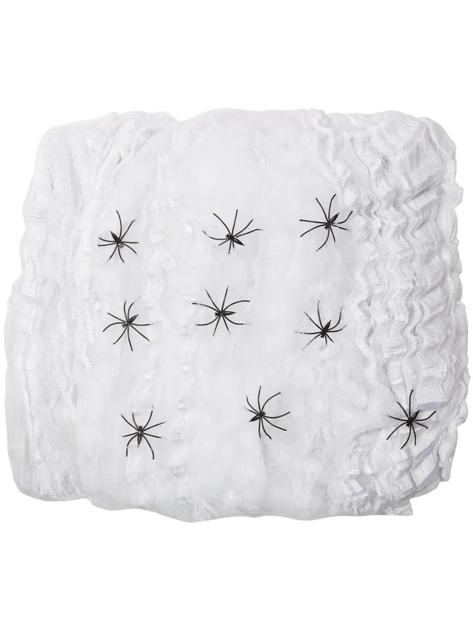smiffys-fever-spinnennetz-deko-wei-550g-mit-9-spinnen image 1
