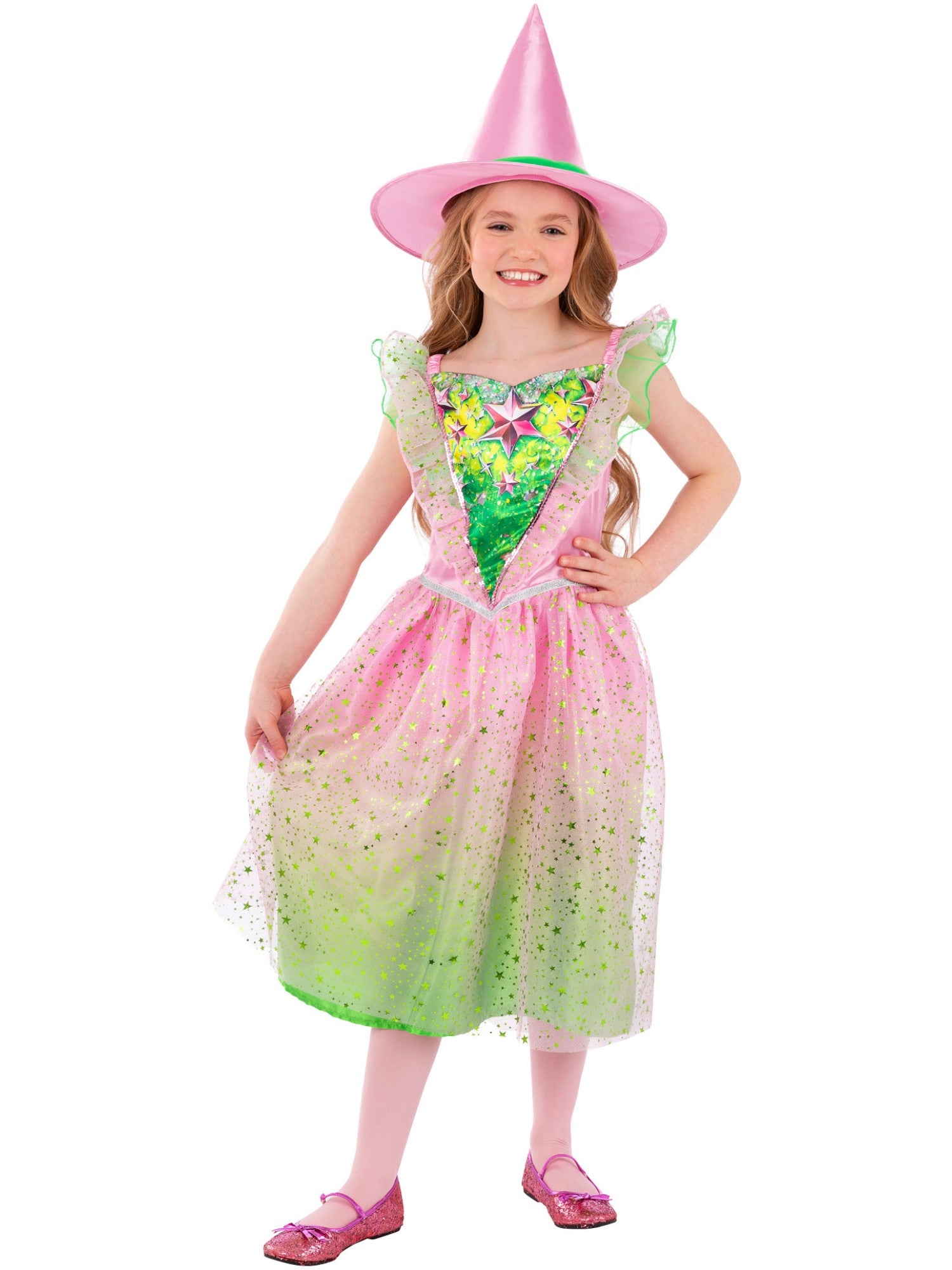 smiffys-fever-good-witch-kost-m-m-dchen-rosa-gr-n-l-10-12 image 1