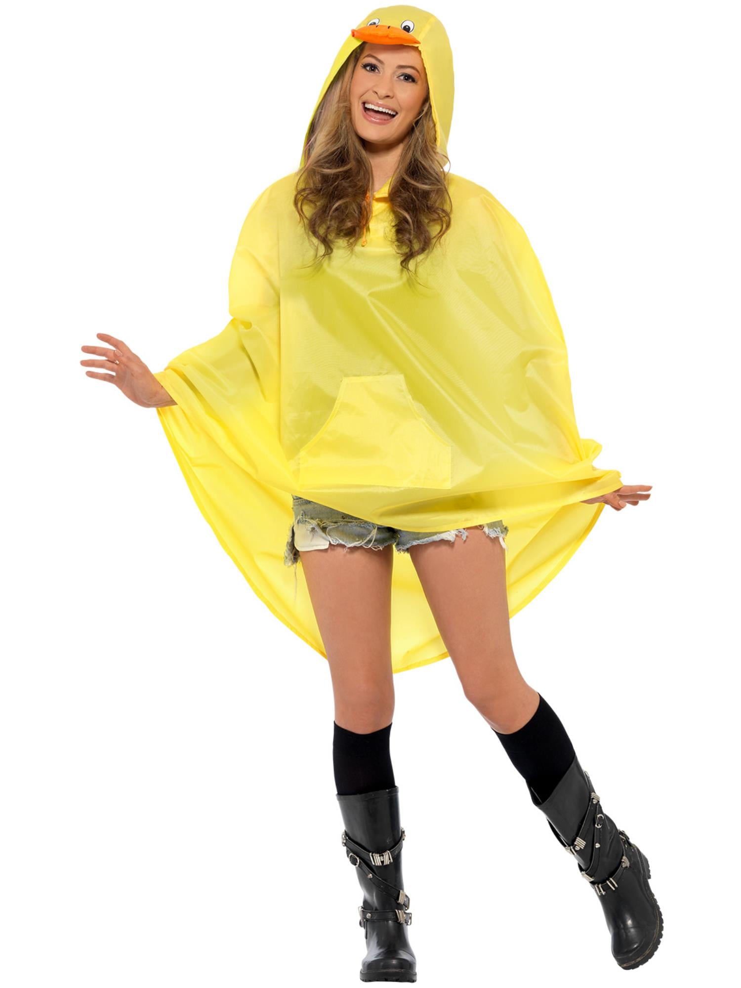 smiffys-fever-enten-poncho-gelb-one-size-mit-tasche image 1