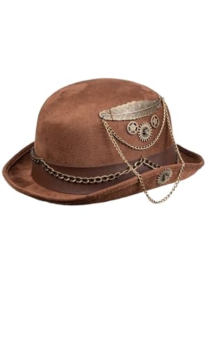 boland-chainpunk-hut-braun-steampunk-melonenhut-zahnr-der image 2