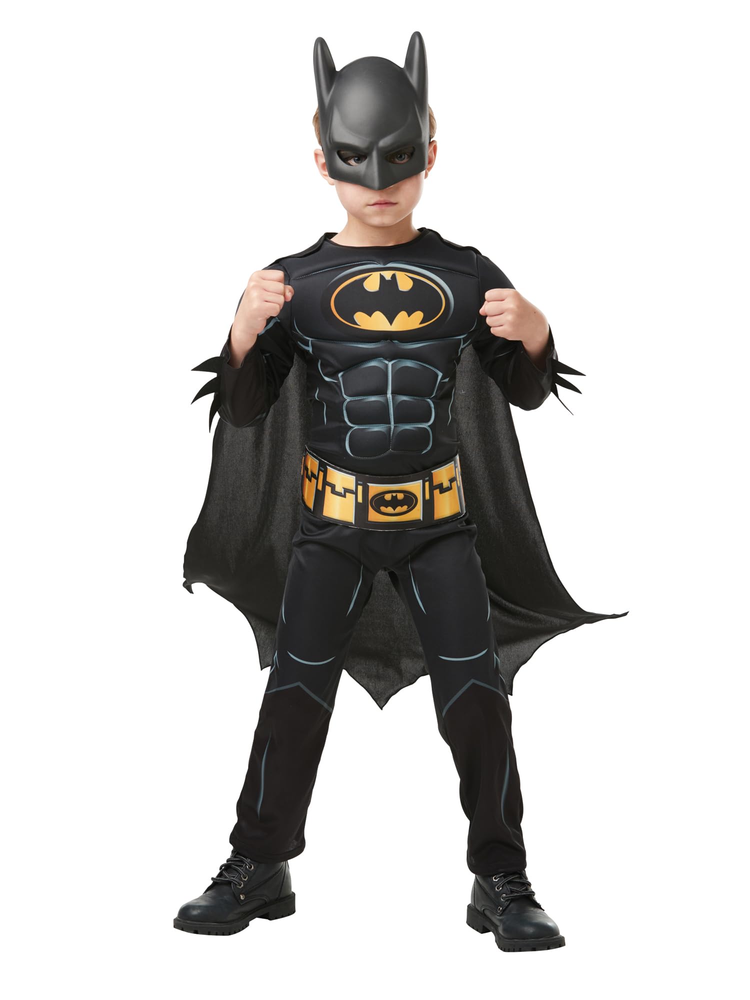 rubie-s-deluxe-batman-kinderkost-m-9-10-jahre-schwarz-muskelanzug image 2