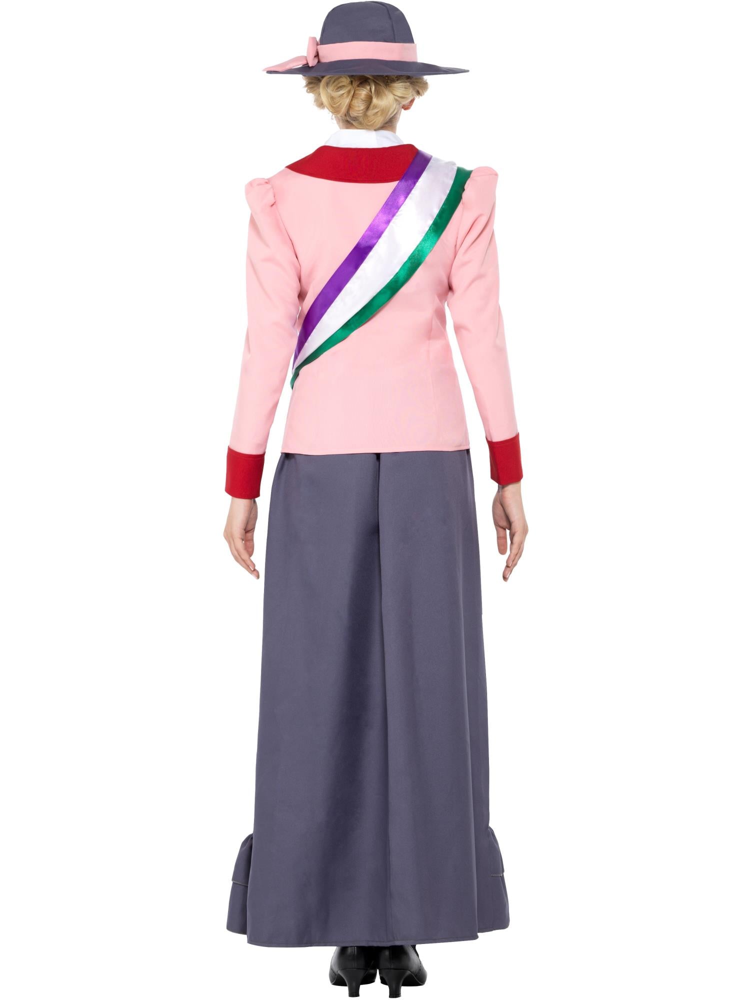 smiffys-fever-deluxe-victorian-suffragette-kost-m-damen-m-grau-pink image 2