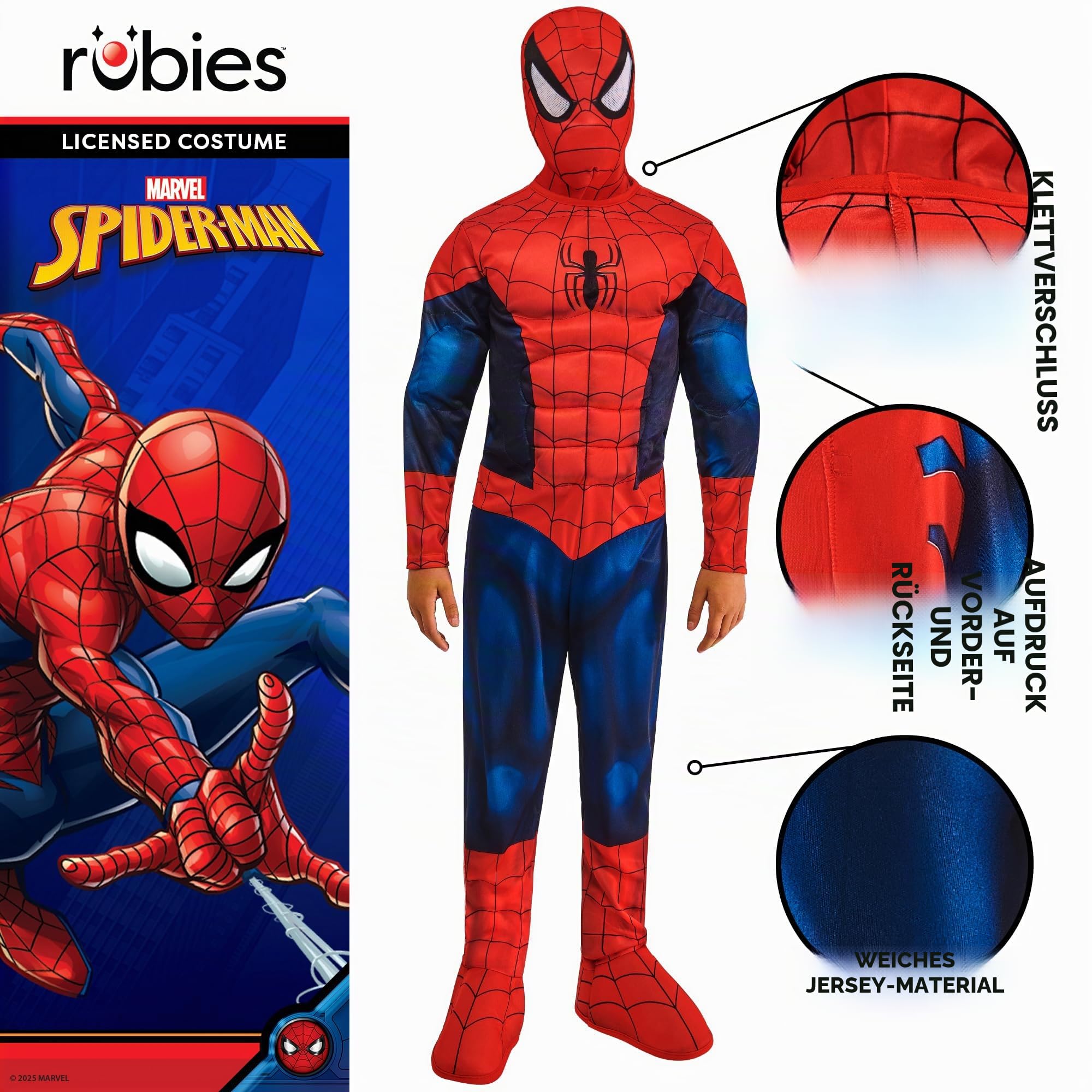 rubie-s-deluxe-spider-man-kost-m-kinder-7-8-jahre-muskeln image 5