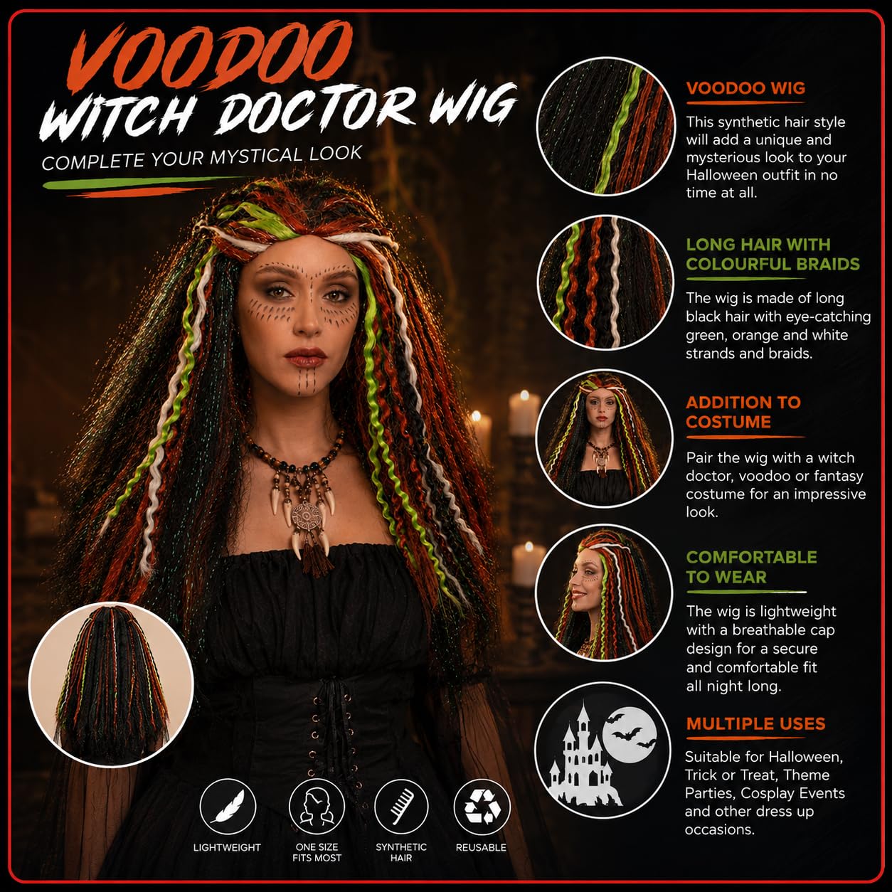 boland-85614-voodoo-per-cke-dreadlocks-schwarz-bunt image 2