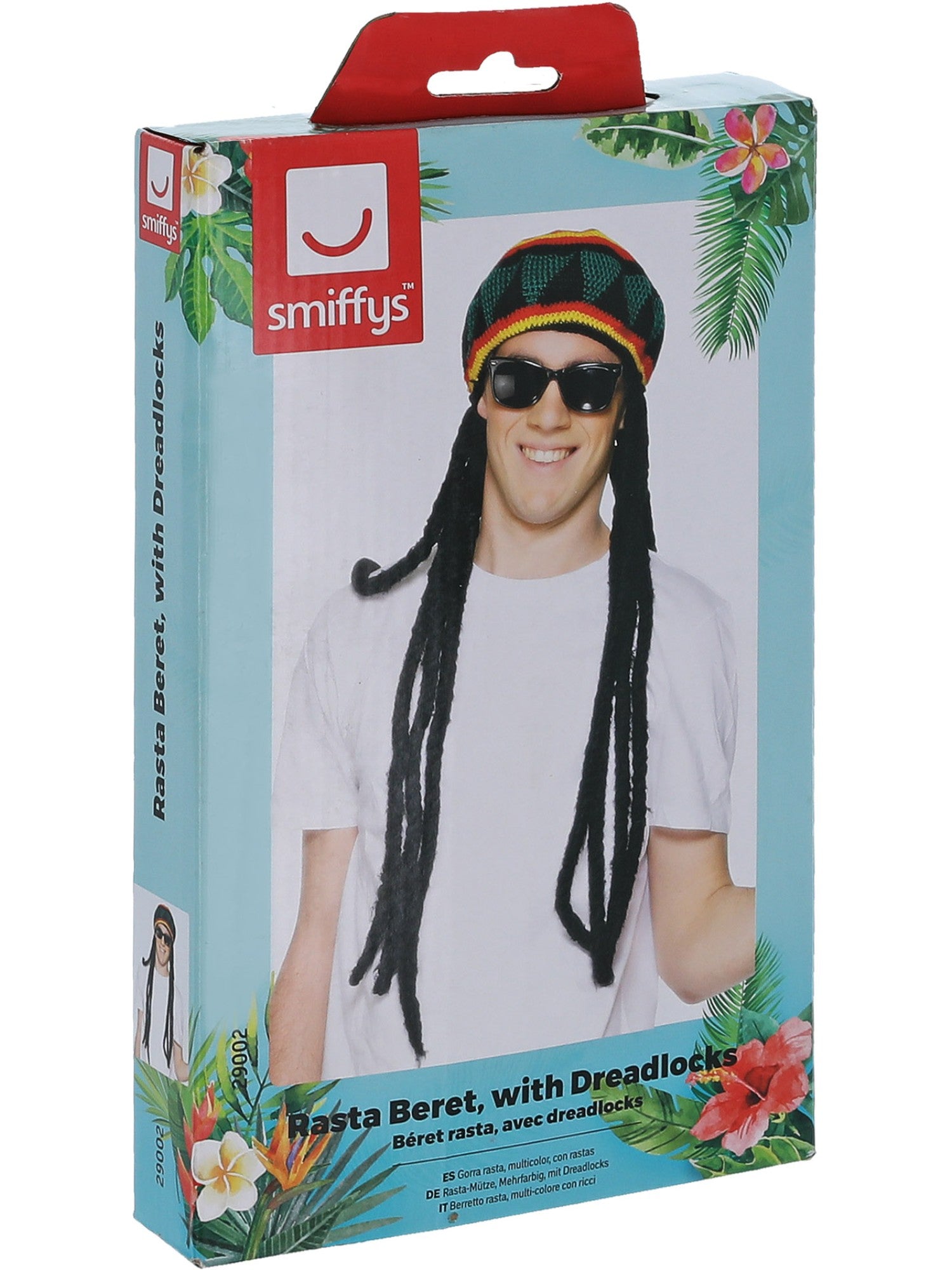 smiffys-fever-rasta-barett-m-tze-mit-dreadlocks-bunt image 2