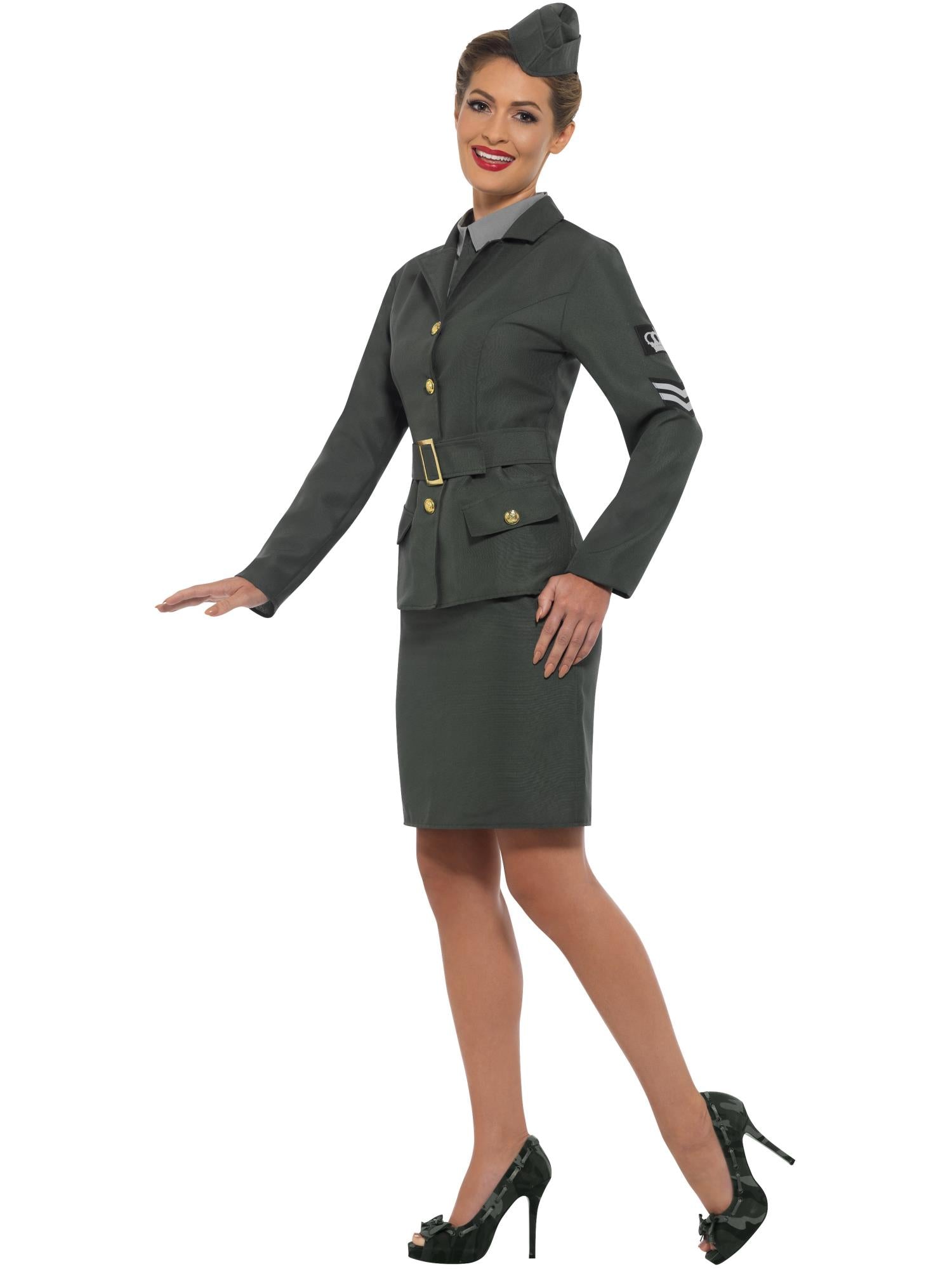 smiffys-fever-ww2-army-kost-m-damen-khaki-s-8-10 image 3