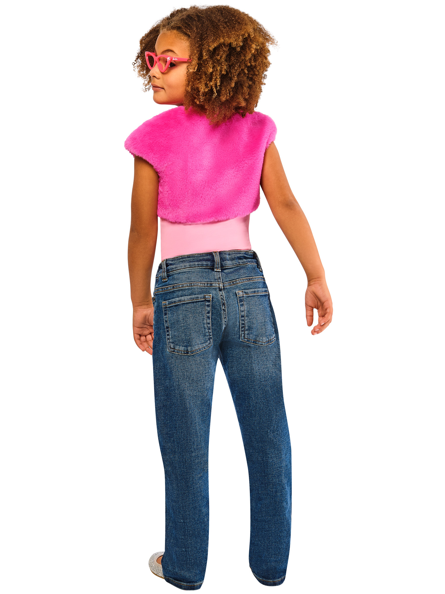 rubies-barbie-fellweste-brille-set-rosa-5-8-jahre image 2