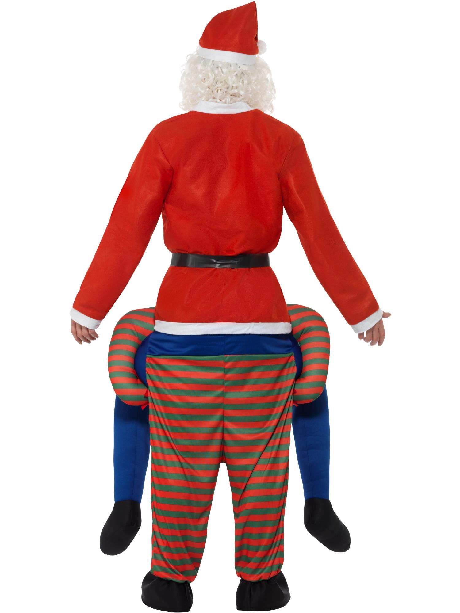 smiffys-fever-huckepack-elf-kost-m-rot-gr-n-einteiler image 2