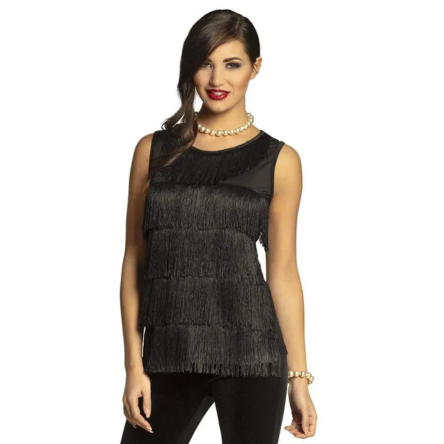 boland-costumes-charleston-top-damen-40-42-schwarz-fransen image 1