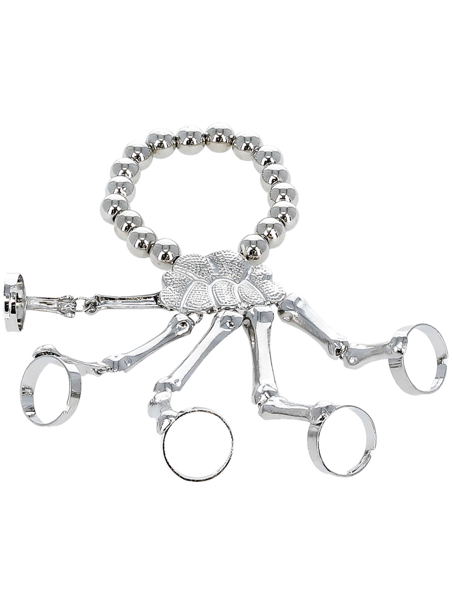 smiffys-fever-skelett-hand-armband-silber-halloween image 2