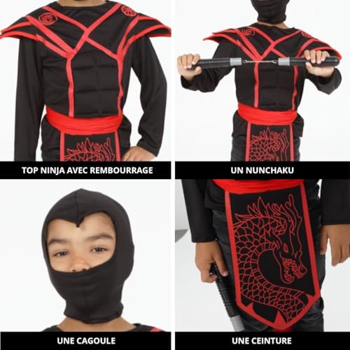 rubie-s-deluxe-ninja-kost-m-kinder-5-8-jahre-schwarz image 5