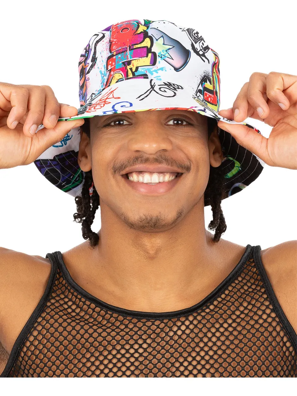 smiffys-fever-90s-graffiti-bucket-hat-fischerhut-bunt image 1