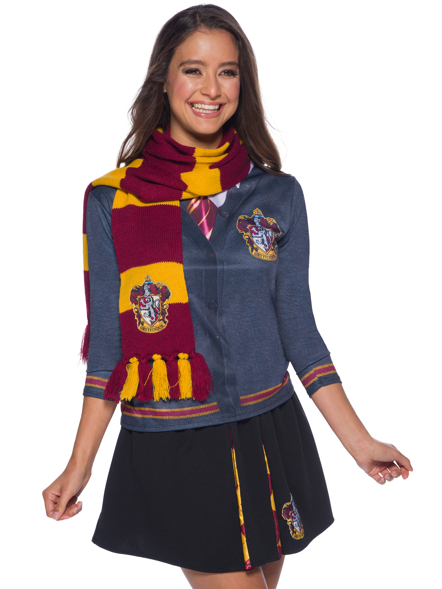 rubies-gryffindor-schal-luxus-gestreift-mit-wappen image 2