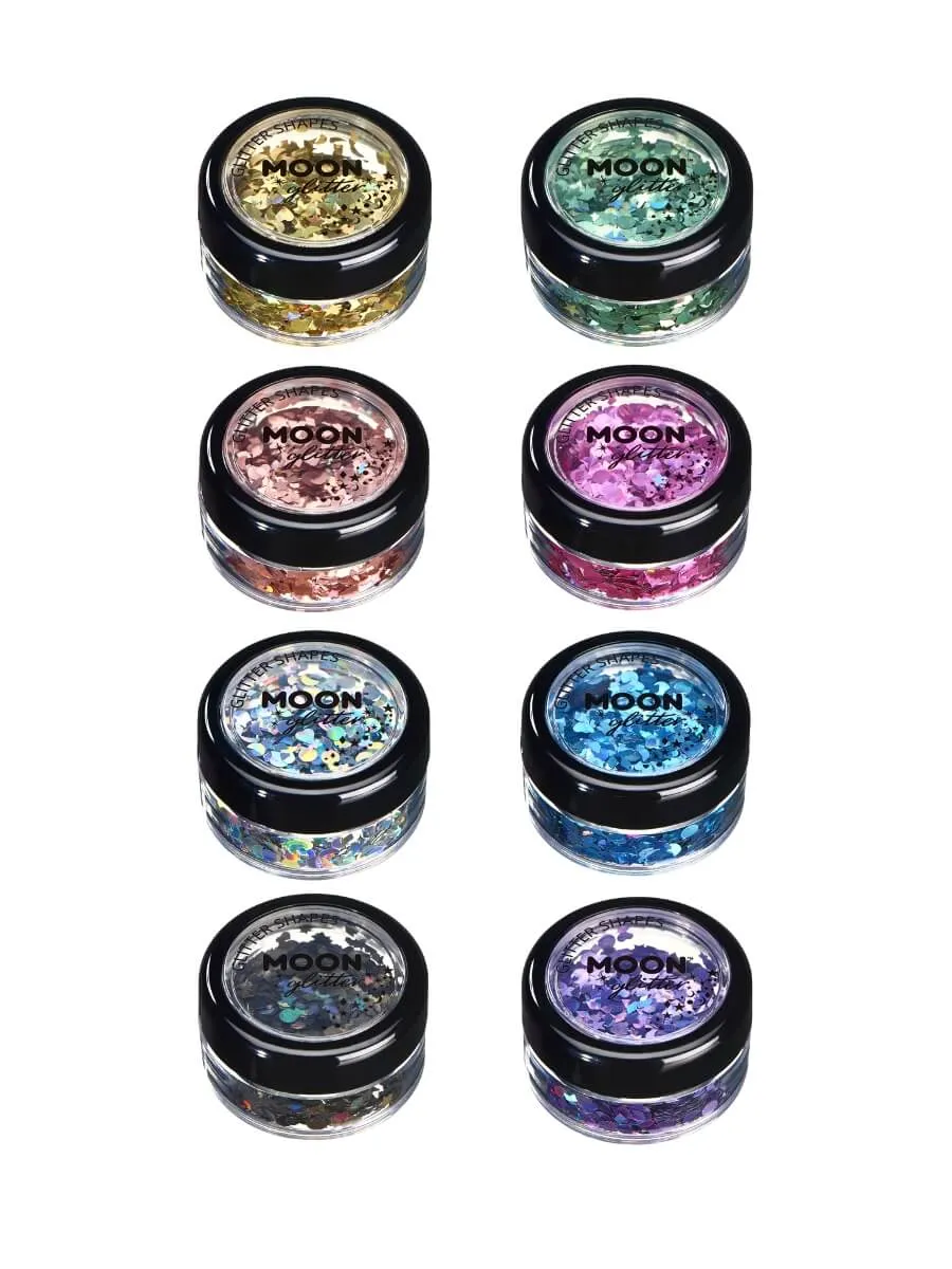 smiffys-makeup-fx-moon-glitter-shapes-glitzer-silber-3g-holografisch image 1