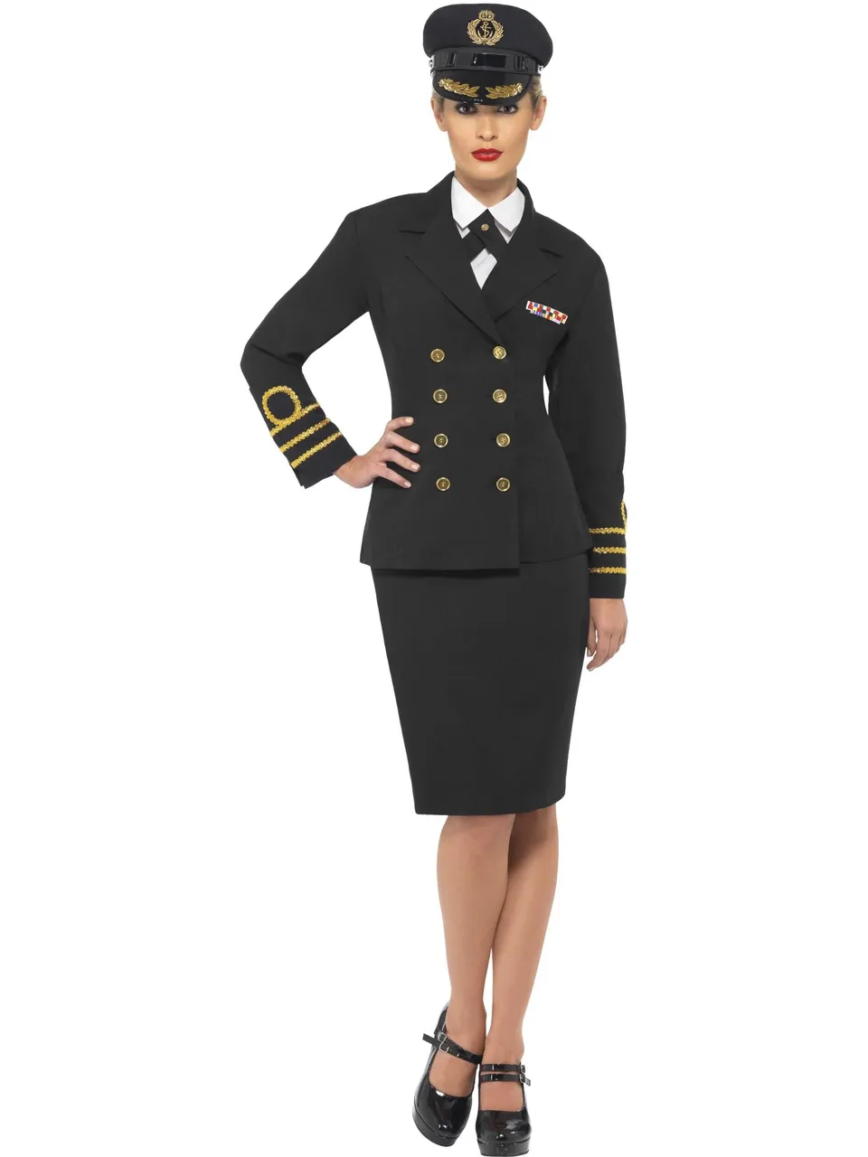 smiffys-fever-navy-officer-kost-m-damen-schwarz-gr-m image 1