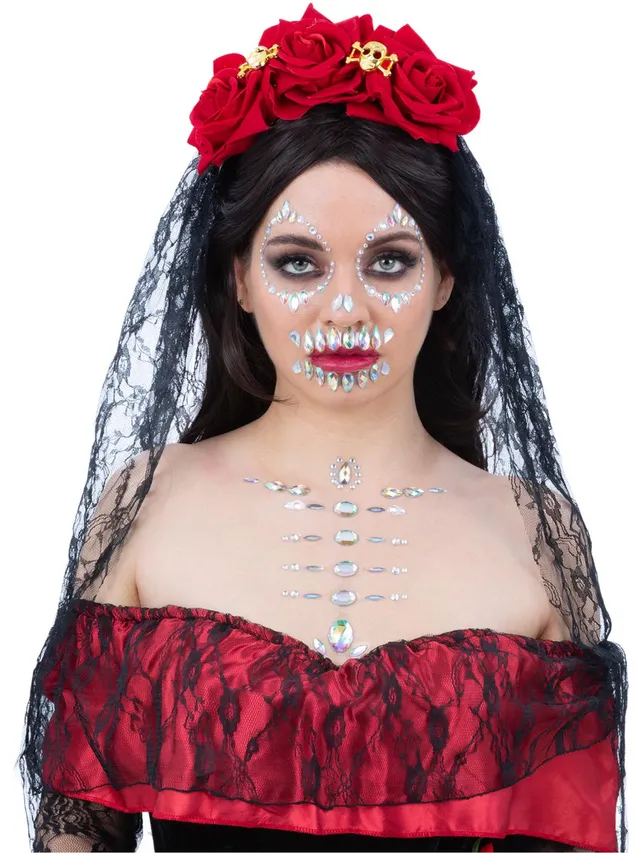 smiffys-makeup-fx-skull-gesichtssticker-halloween image 1