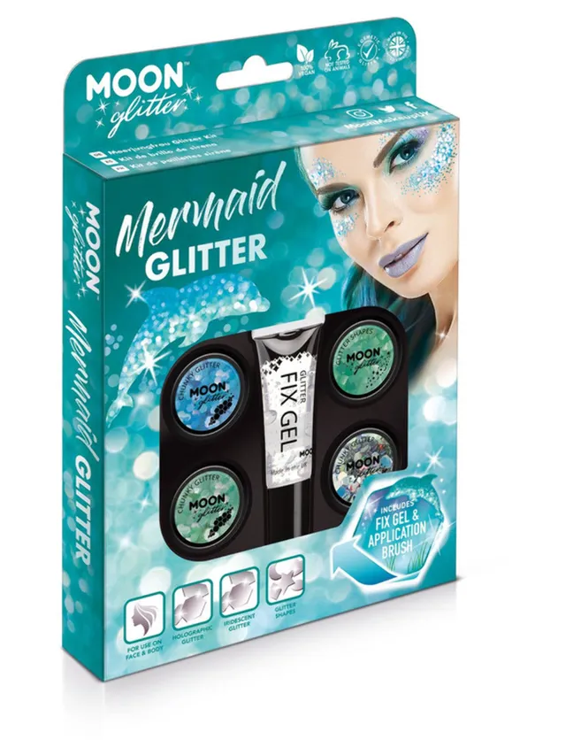 moon-glitter-mermaid-glitzer-set-gesicht-k-rper-fixiergel-pinsel image 1