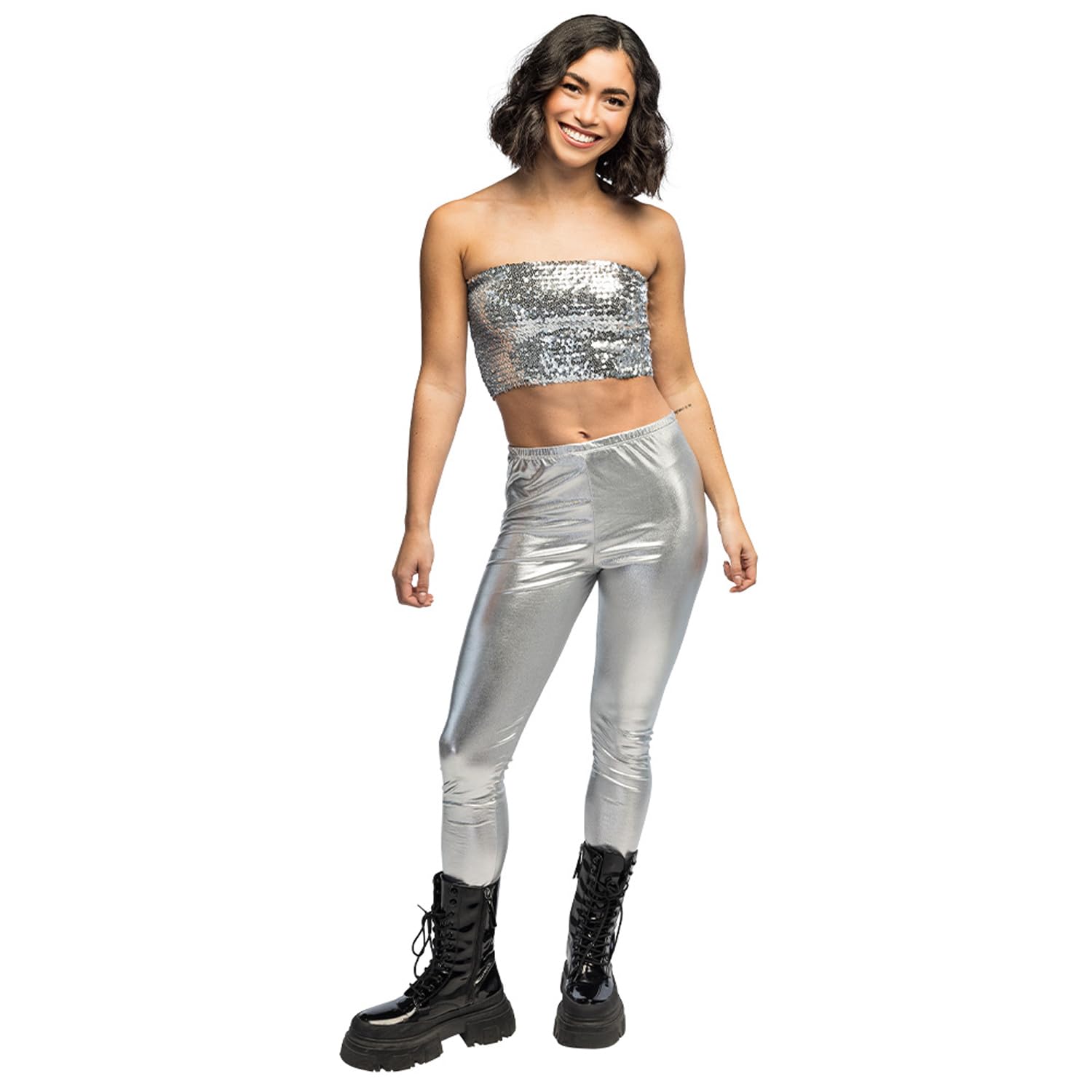 boland-metallic-leggings-silber-gl-nzende-stretch-hose image 5