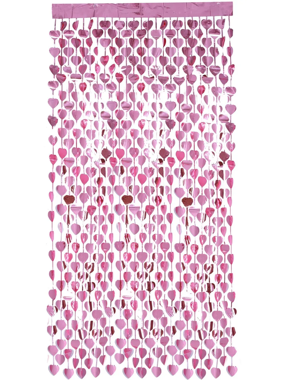 smiffys-fever-herz-folienvorhang-pink-party-deko-lametta image 1