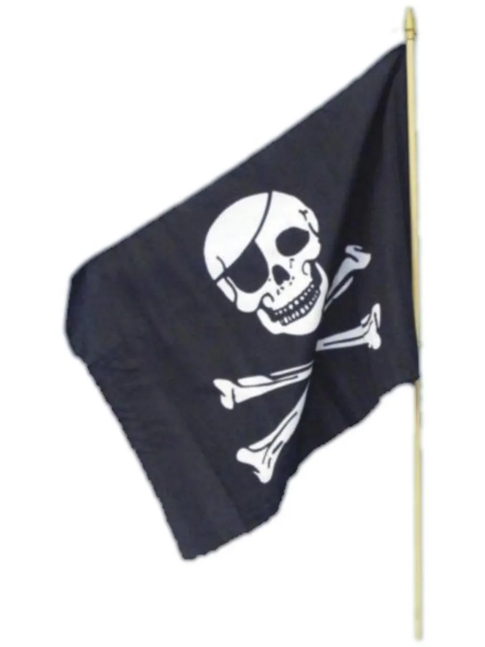 smiffys-fever-piratenflagge-45x30cm-totenkopf-schwarz-wei image 1