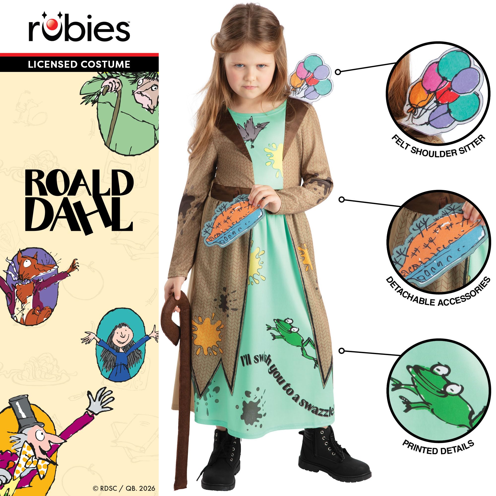 rubie-s-deluxe-mrs-twit-kinderkost-m-9-10-jahre-roald-dahl image 3