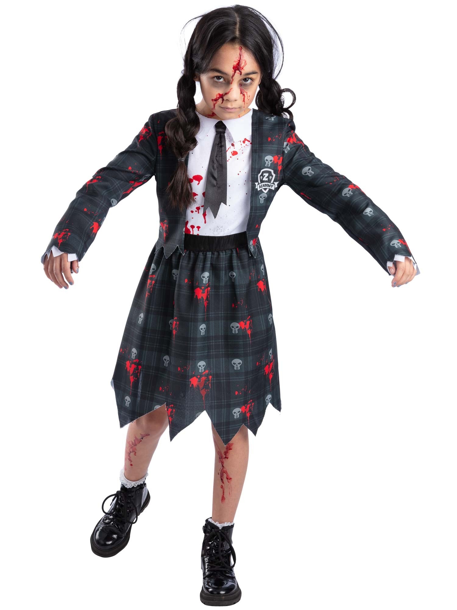 smiffys-fever-ghoul-schulm-dchen-kost-m-kinder-gr-n-4-12-jahre image 1