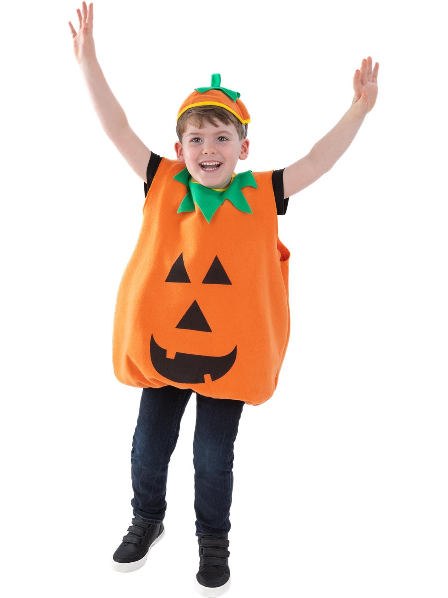 smiffys-fever-k-rbis-kost-m-kinder-orange-mit-hut image 2