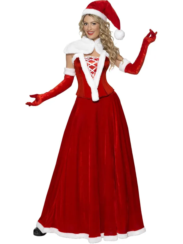 smiffys-fever-miss-santa-kost-m-damen-rot-5-tlg-s image 1