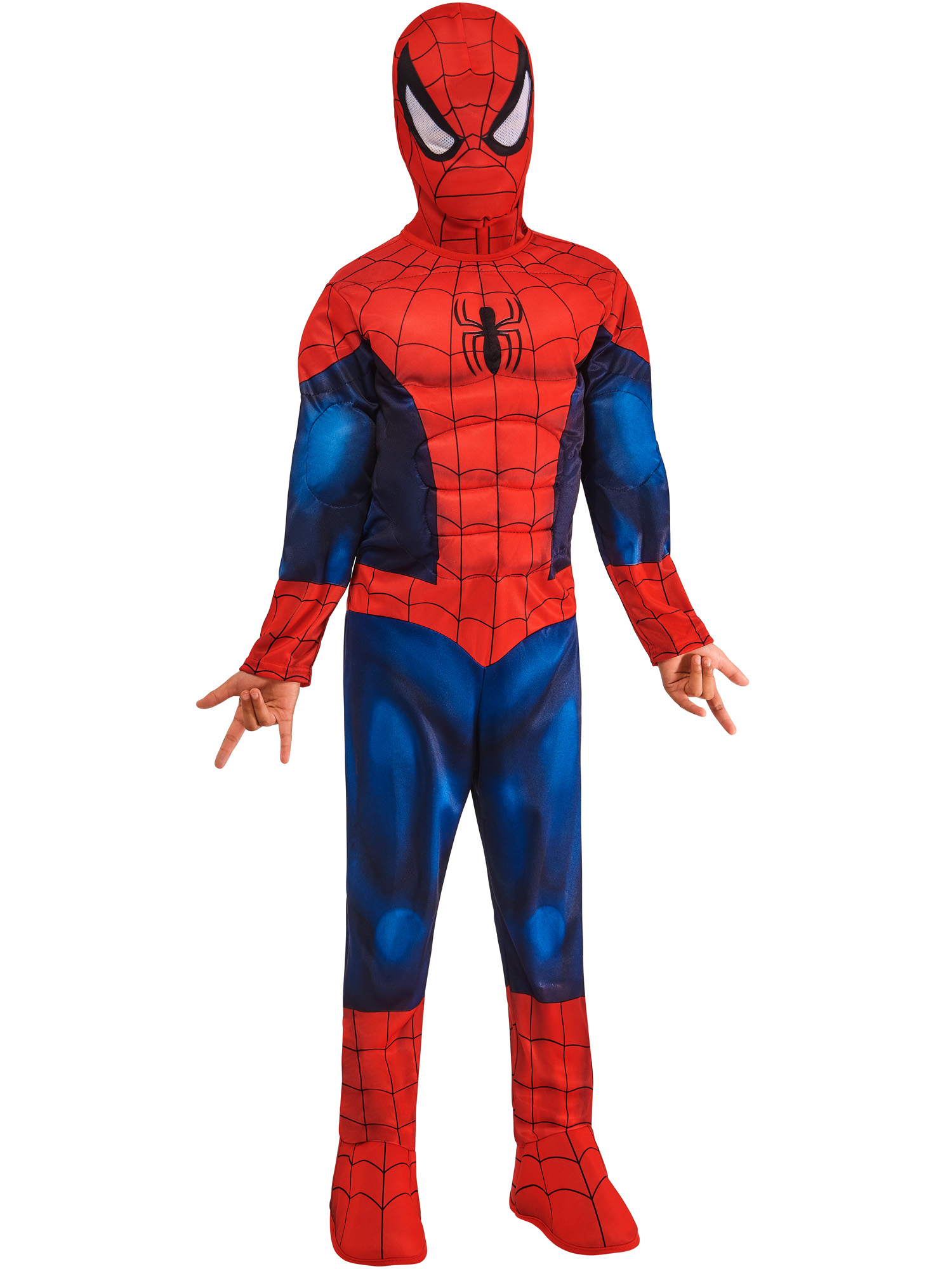 rubies-spider-man-kost-m-luxe-rot-blau-mit-muskeln-maske image 4
