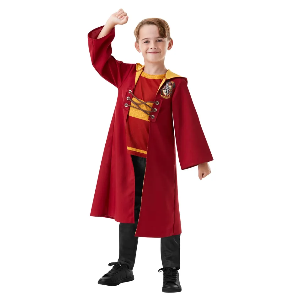 rubie-s-deluxe-harry-potter-quidditch-kost-m-kinder-9-10-gryffindor image 1
